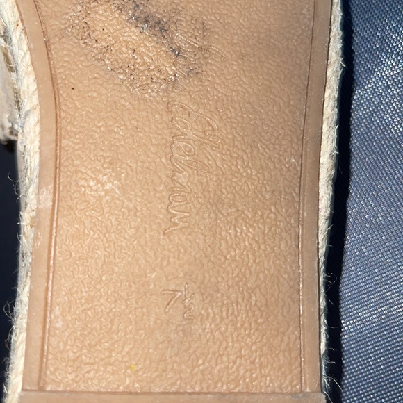 Sam Edelman 7.5 espadrilles tan, pearl & dark navy - Picture 6 of 6